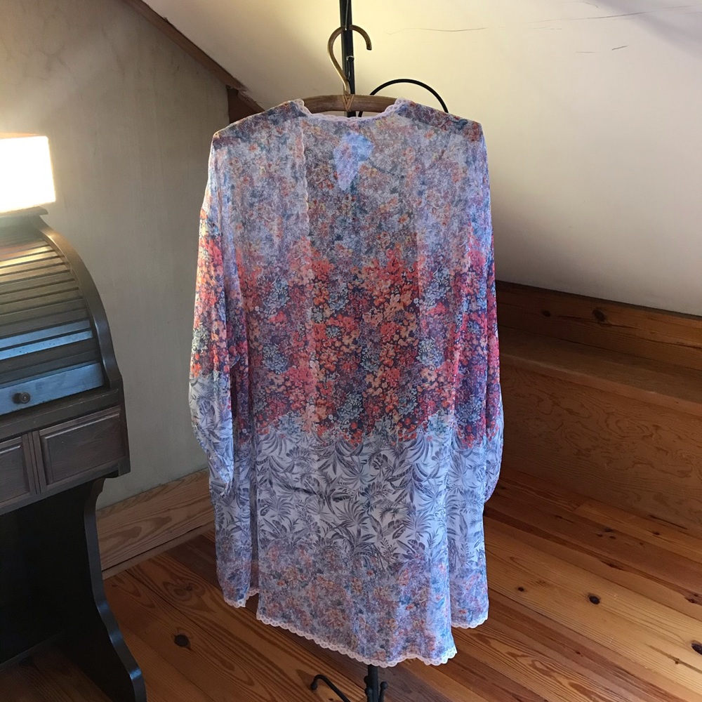 Victoria’s Secret Pastel Blush Floral Duster Robe, EUC, M/L - Picture 2 of 13